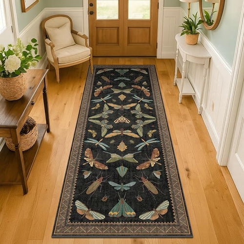2x6 Black Entryway Runner Rugs Washable Non Slip Runners by HazoHaus
