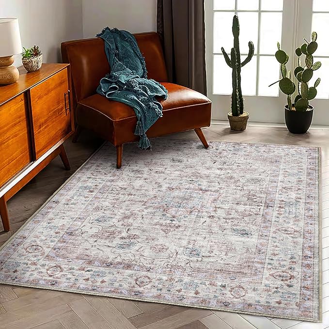 CHAMPLANT Area Rug 5'x7' Washable Rug Traditional Floor Cover Thin Retro - Image 2