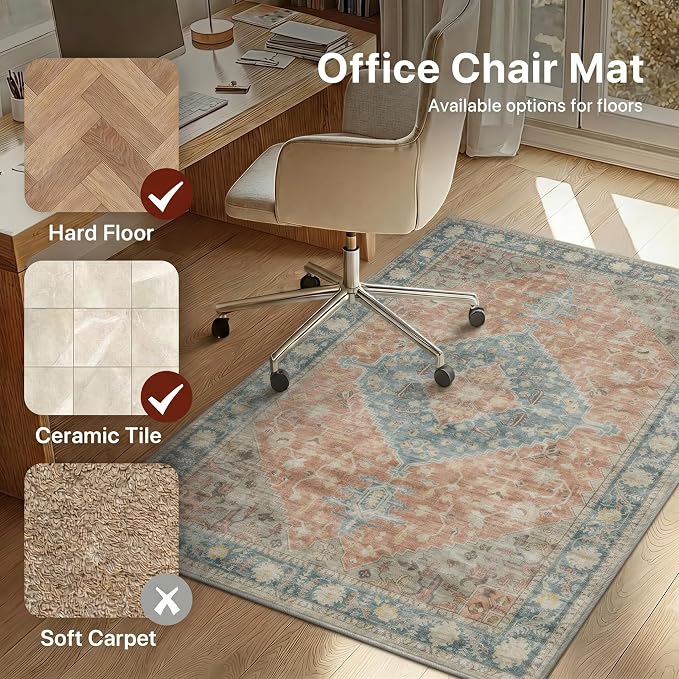 36"x48" Office Chair Mat for Hardwood Tile Floor, Under Desk Carpet Protector - Image 3