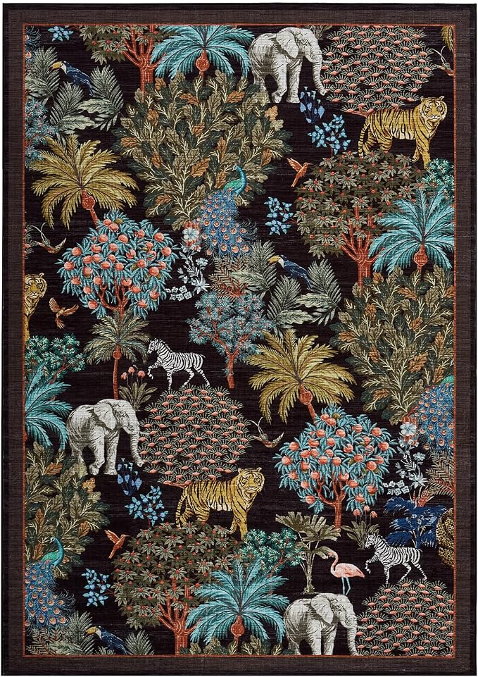 GarveeHome Jungle Animal Print Rug 6x9 Washable Area Rugs - Image 4