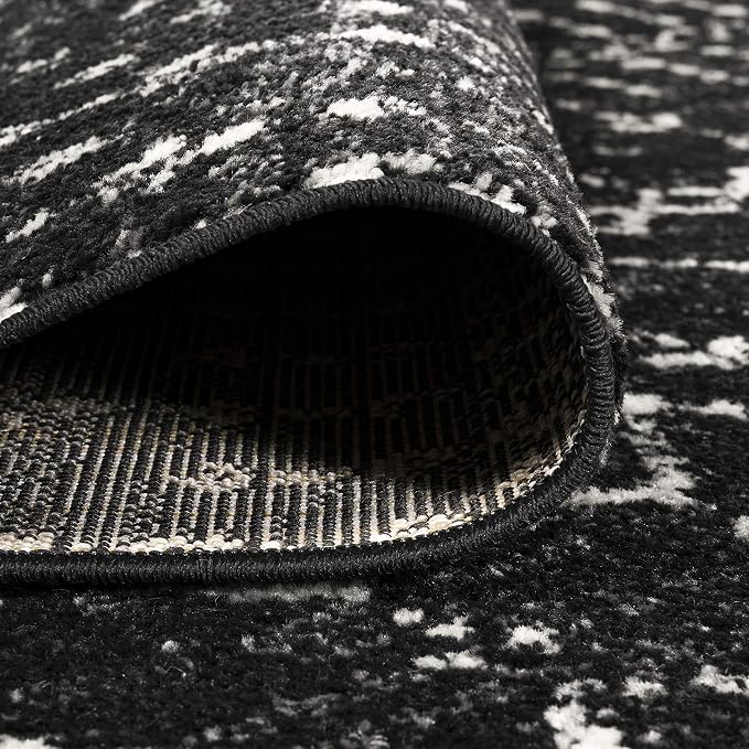 JONATHAN Y Boho Vintage Diamond Black/Ivory Indoor Area Rug 9X12 ft, Moroccan - Image 4