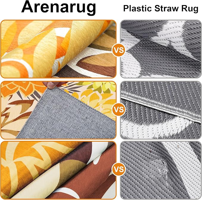 Colorful 6x9 Outdoor Area Rug Washable Multicolored Patio Rug Tropical - Image 4