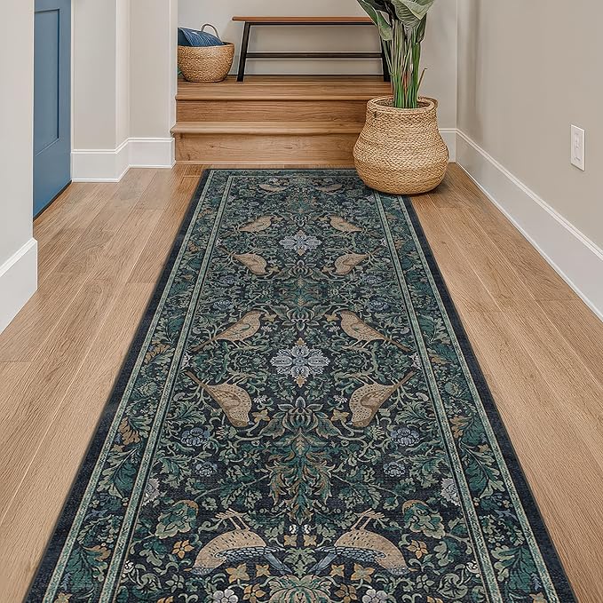 Hazo Haus Blue Boho 2'6"x10' Long Hallway Runner Rug by HazoHaus