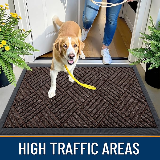 OLANLY Front Door Mat Outside Entrance 35x23, Heavy Duty Sturdy Natural Rubber - Image 5