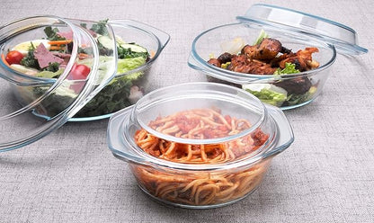 Set of 6 Pieces Round Tempered Glass Casserole Dish - Image 3