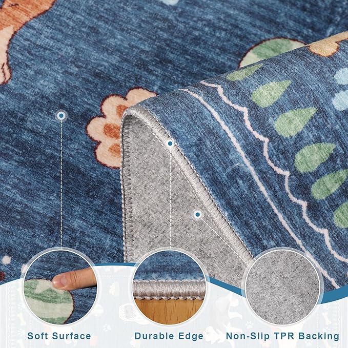 DUKINO 2x4 Runner Rug for Entryway, Animal Dog Print Washable Kitchen Rug - Image 5