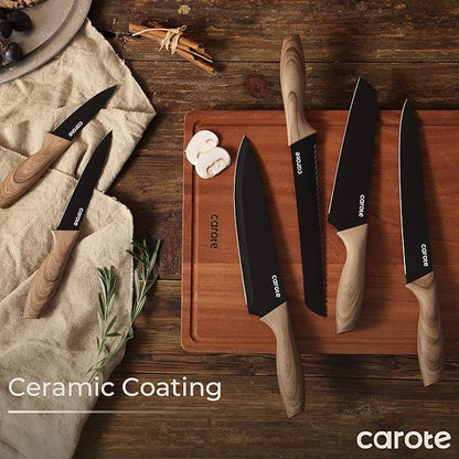 CAROTE 12PCS Knife Set, Stainless Steel Kitchen Knife Set - Image 6