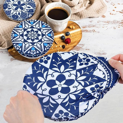 5 Pieces Bowl Covers Reusable, 5 Size Elastic Cloth Bowl Covers - Image 3