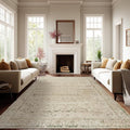 Cream and Light Tan Area Rugs Washable Rug by BILEEHOME