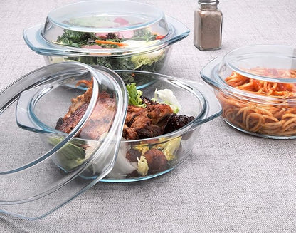 Set of 6 Pieces Round Tempered Glass Casserole Dish - Image 4