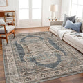 CHAMPLANT Washable Area Rug 4'x6' Vintage Traditional Floor Cover Foldable Thin by CHAMPLANT