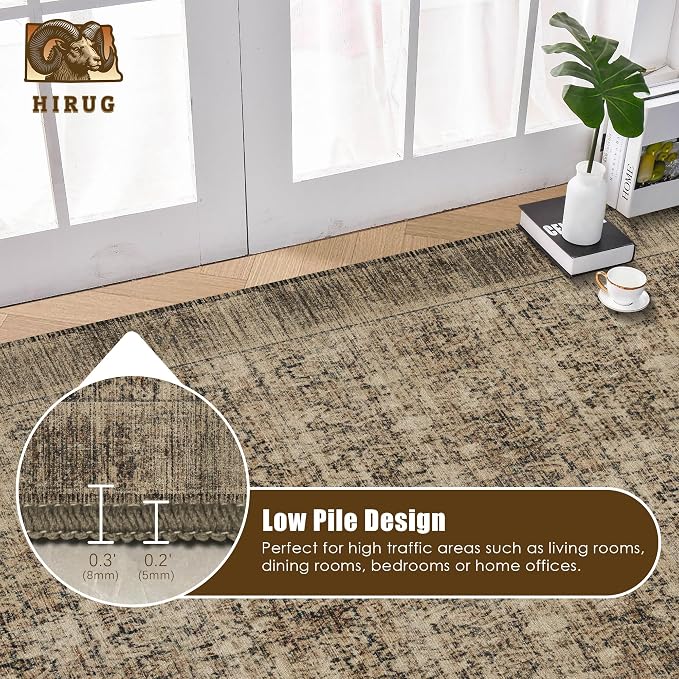 Washable Area Rug 8' x 10' Vintage Traditional Persian Mat - Image 5