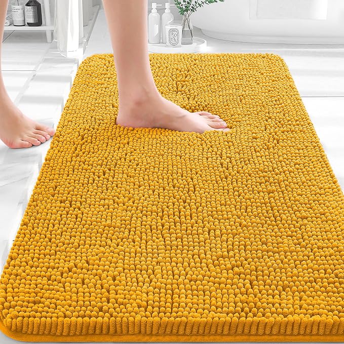 OLANLY Bathroom Rugs 36x24, Extra Soft Absorbent Chenille Bath Rugs, Rubber by OLANLY