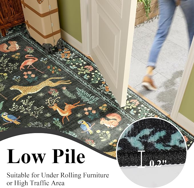 DUKINO 4x6 Rug, Washable Animal Area Rug - Image 7