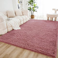 Litanika 5x8 Shag Area Rug for Living Room Bedroom, Pea Pink High Pile Ultra by Litanika