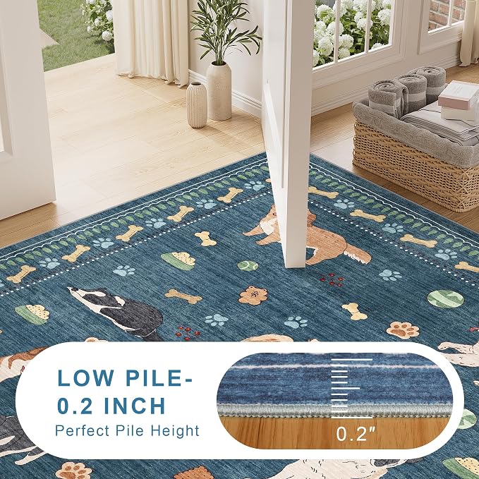 DUKINO 4x6 Area Rug, Non Slip Washable Rug - Image 7