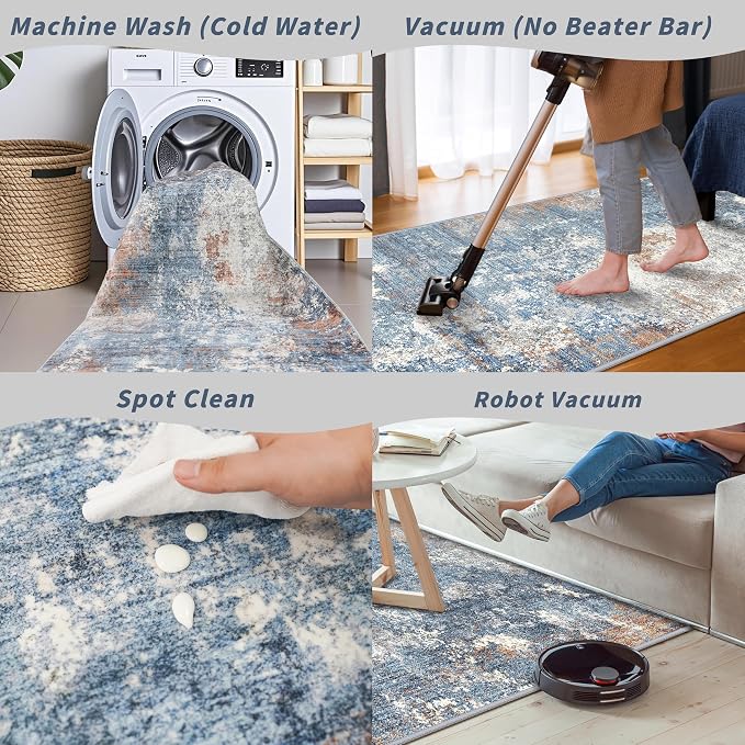 4x8 Washable Indoor Entryway Rug – Non-Slip Rubber Backed Floor Mat - Image 7