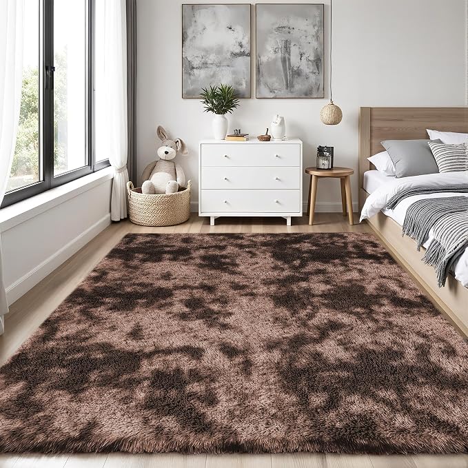 Area Rug for Living Room Bedroom: 4x6 Soft Fluffy Shag Upgrade Non-Slip High - Image 2