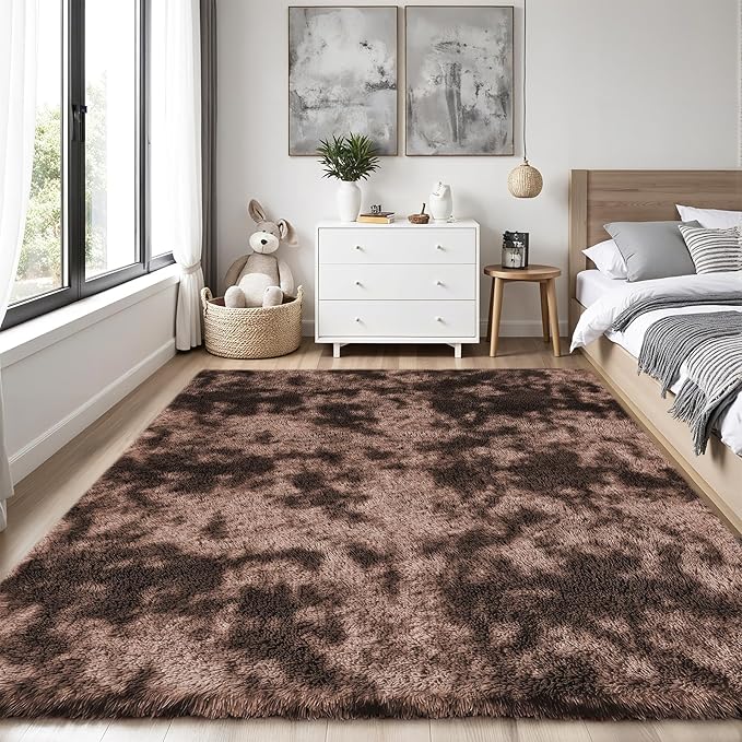 Area Rug for Living Room Bedroom: 6x9 Soft Fluffy Shag Upgrade Non-Slip High - Image 2