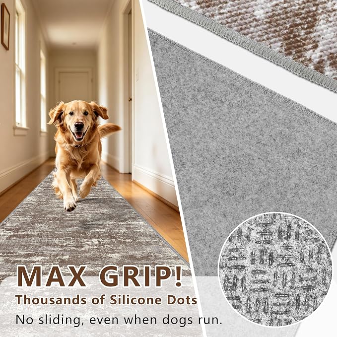 Washable Carpet Runners for Hallway 14ft-Non Slip Floor Runners for Dogs - Image 4