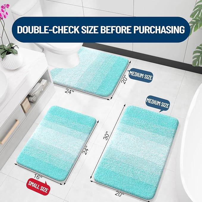 OLANLY Bathroom Runner Rugs Mat 44x24, Extra Soft Absorbent Microfiber Bath Rugs - Image 2