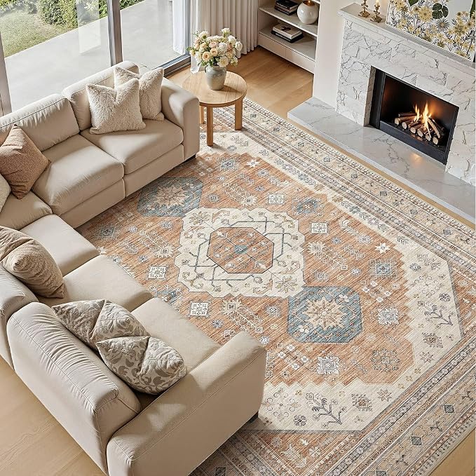 6x9 Washable Area Rug, Large Rugs - Image 6