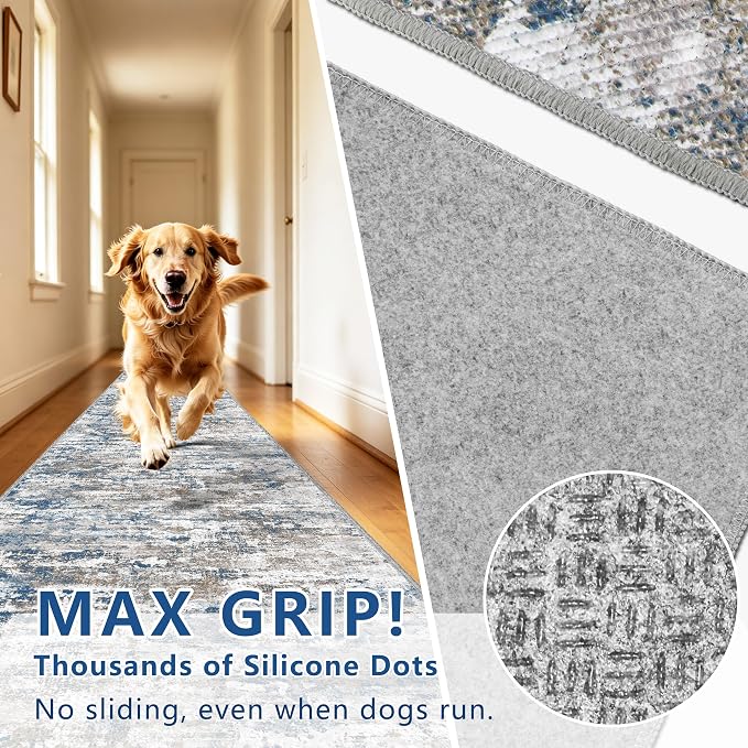 Washable Carpet Runners for Hallway 18ft-Non Slip Floor Runners for Dogs - Image 5