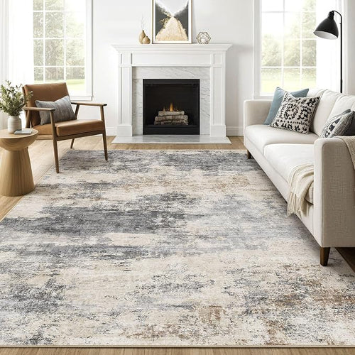 8x10 Area Rugs Living Room: Washable Large Abstract Modern Soft Rug Stain by LOONGRUG