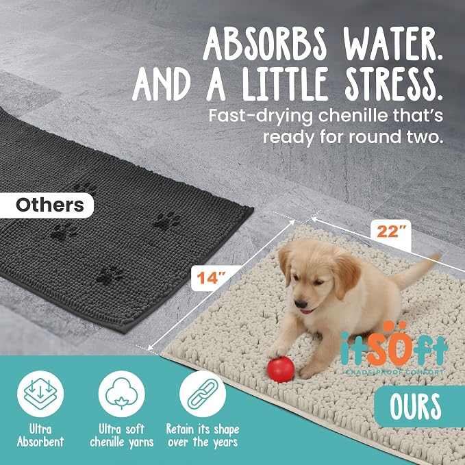 Dog Rugs for Muddy Paws 22x14 | Cleaner Mud Free Floors | Muddy Dogs Mats for - Image 3