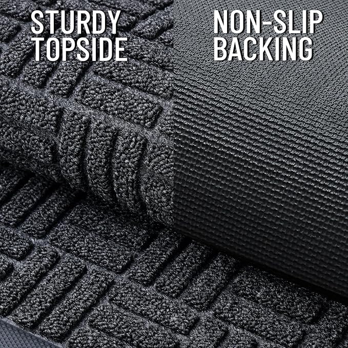 OLANLY Front Door Mat Outside Entrance 47x23, Heavy Duty Sturdy Natural Rubber - Image 3
