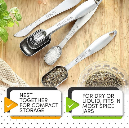 Spring Chef Stainless Steel Measuring Spoons Set of 8 - Image 3