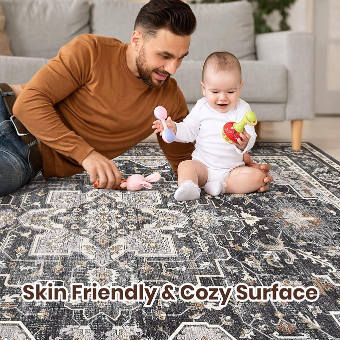 Vintage Living Room Area Rug 10x14 - Image 3