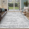 Soalmost 6x9 Area Rug for Living Room Washable 6x9 Gray Rug Non-Slip Modern by Soalmost