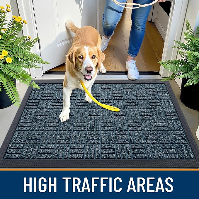 OLANLY Front Door Mat Outside Entrance 47x32, Heavy Duty Sturdy Natural Rubber - Image 6
