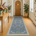 Hazo Haus Blue Boho Hallway Runner Rug 2x8, Washable Non Slip Rug by HazoHaus