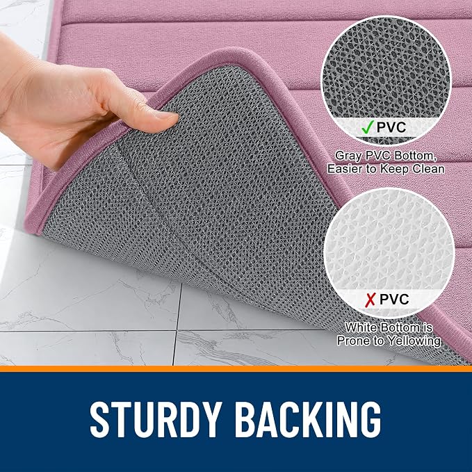 OLANLY Memory Foam Long Bathroom Rugs Runner 47x20, Super Soft Absorbent Bath - Image 7