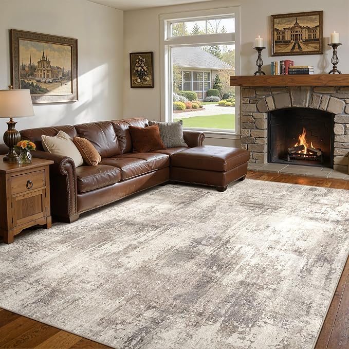DMOYEST 9x12 Area Rug for Living Room, Washable & Non Slip Large Indoor Carpet by DMOYEST
