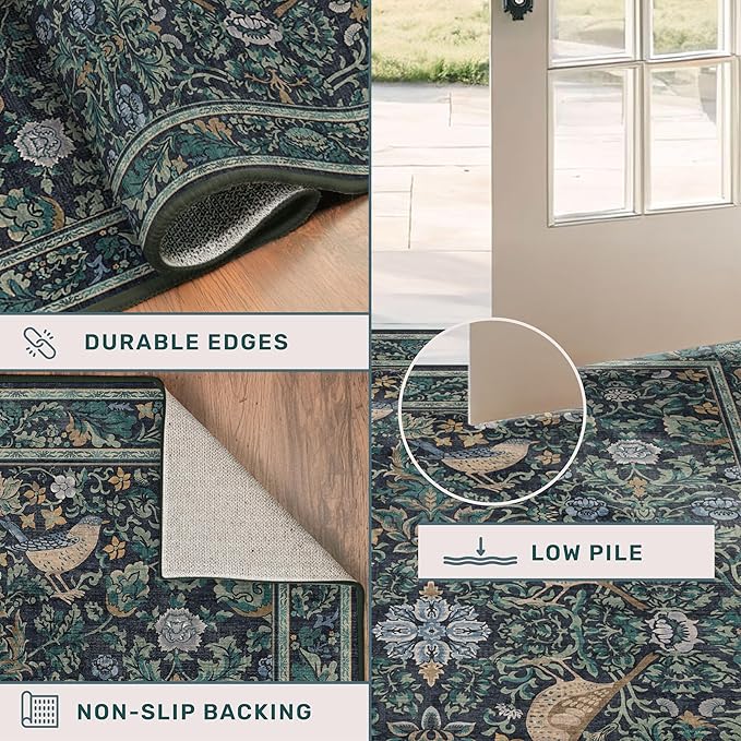 Vintage 3x12 Wide Hallway Runner Rug, Washable Extra Long Runner Rugs - Image 6