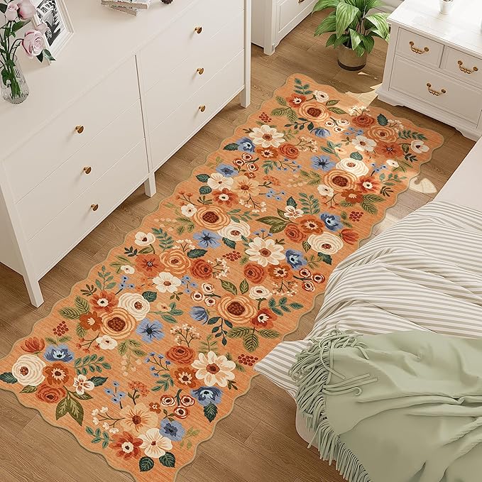 DUKINO 2.6x8 Runner Rug for Hallway, Washable Kitchen Rug by DUKINO