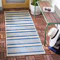 SAFAVIEH Courtyard Collection 2'3" x 20' Navy/Beige CY6062 Stripe Indoor/ by Unknown