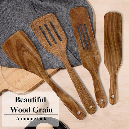 Wooden Spatula, Heat Resistant Cooking Wood Spatulas Spurtles - Image 2