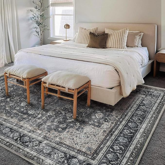 CHAMPLANT Washable Area Rug 10'x14' Boho Design Non-Shedding Easy Care Ideal - Image 2