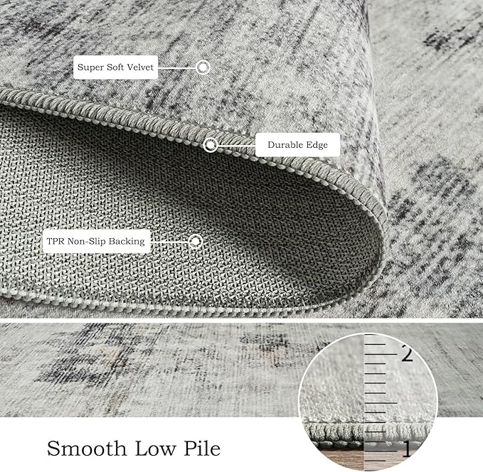 Toneed Abstract Area Rug 5x8 Modern Washable Rug Soft Non Slip Rug Low Pile - Image 5