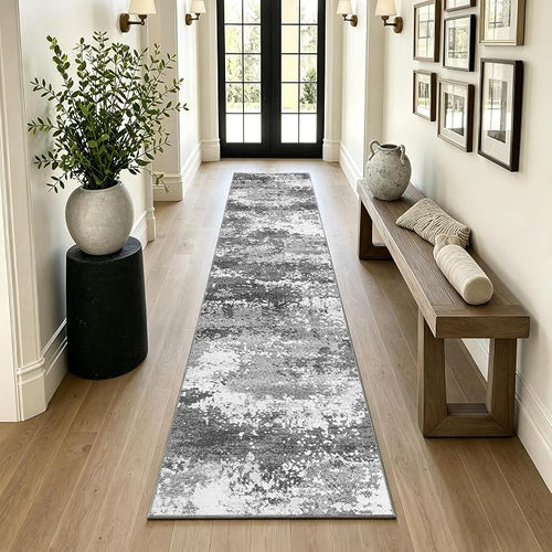 2x10 Hallway Runner Rug Non Slip Washable Grey Entryway Rug Runner - Image 2