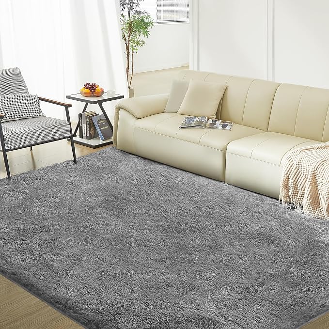 Ultra Soft Rug for Living Room, 6X9 Fluffy Shag Area Rug for Bedroom, Modern - Image 9