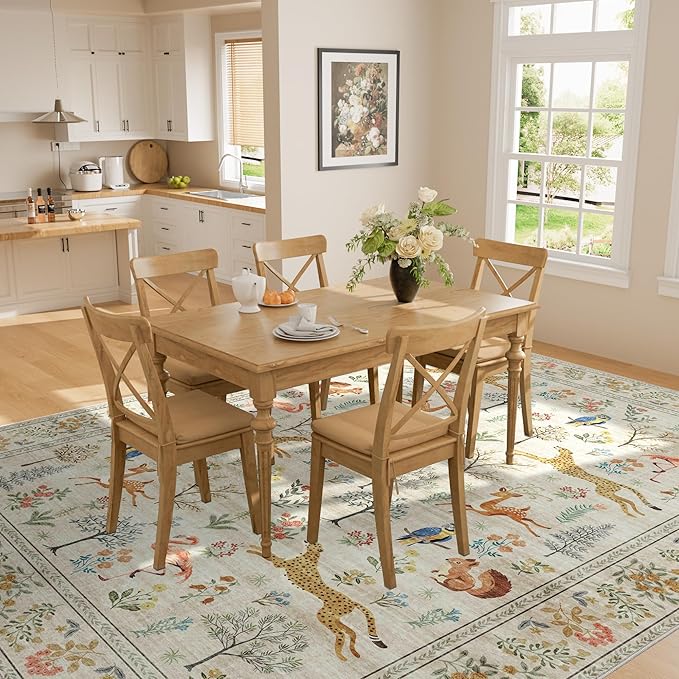 DUKINO 6x9 Rug, Washable Animal Living Room Rug - Image 6