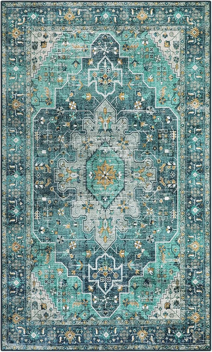 Moynesa Ultra-Thin Washable Vintage Area Rug by Moynesa