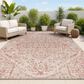 JONATHAN Y Boho Medallion Indoor Outdoor Area Rug 4X6 Red/Taupe, Estrella by JONATHANY