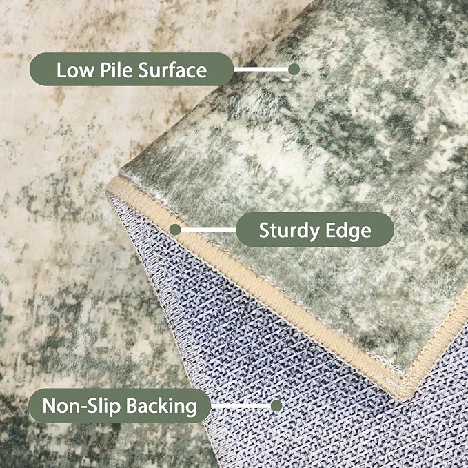 BEIMO Runner Rug for Hallway Kitchen, Soft Modern Abstract Throw Rugs, Low Pile - Image 7