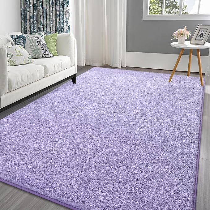 Pettop 6x9 ft Purple Area Rugs for Bedroom Living Room, Washable Memory Foam by Pettop